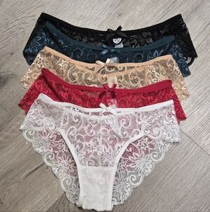 Lace Panty Set - Black, Tan, Red, White